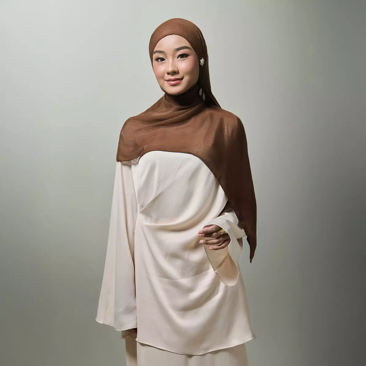 [New Collection] ZM Zaskia Mecca - Leeya Cinnamon Pashmina Viscose Muslim - Jilbab Bahan Viscose Premium