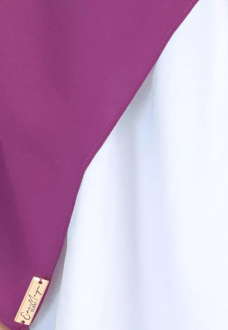 Rania Premium Heavy Chiffon Basic Wide Shawl in Plum Purple