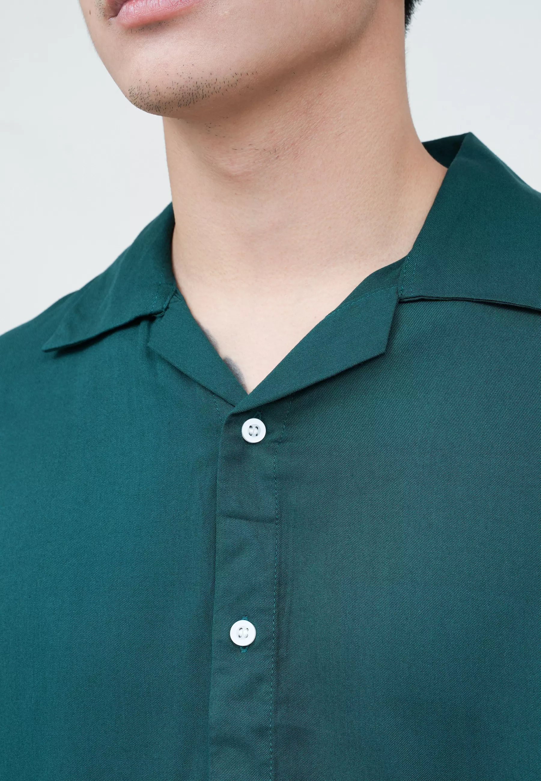 Houseofcuff Kemeja Bowling Lengan Pendek Rayon Shirt Hijau Teal