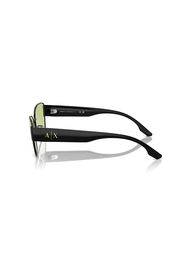 Women's Irregular Frame Black Metal Sunglasses - AX2051S