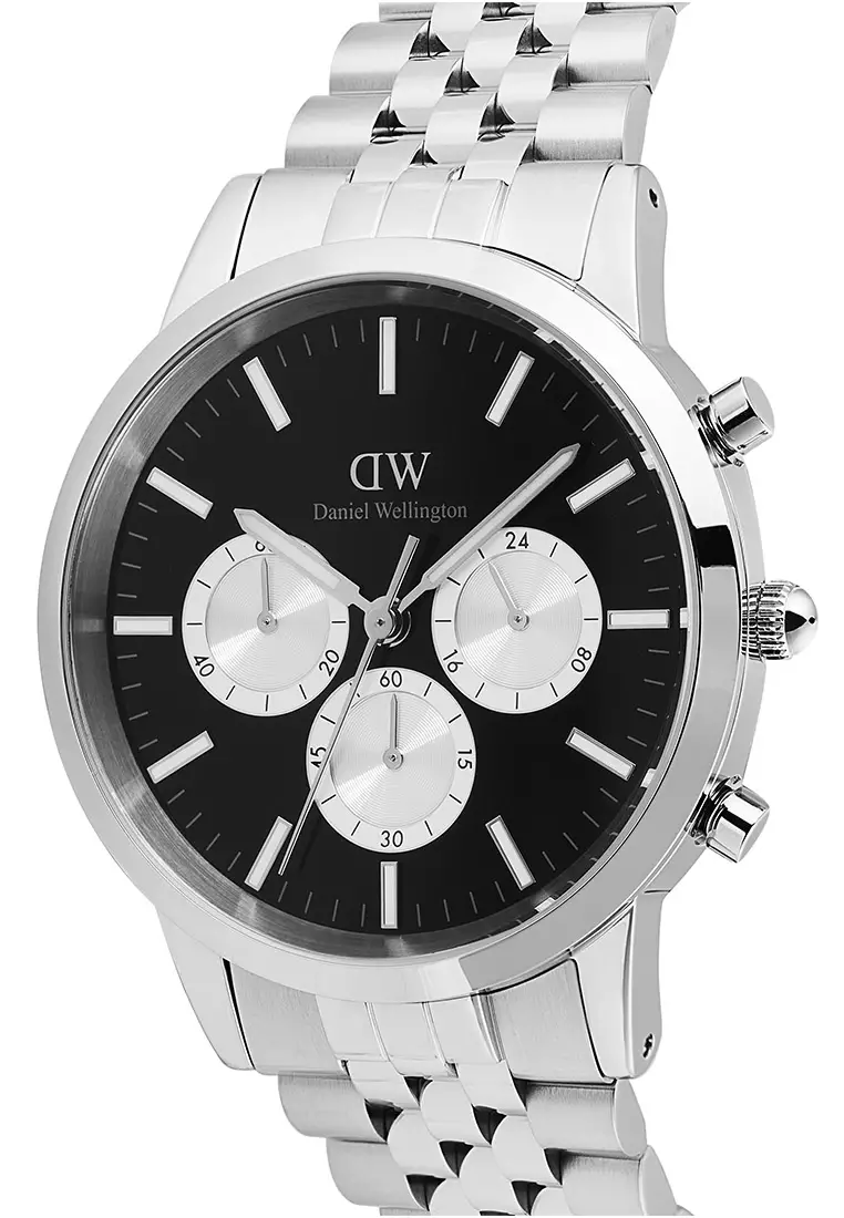 Iconic Chronogprah 42mm Arch 5-Link Onyx Panda Silver Men Watch stainless steel watch DW Official Authentic Original