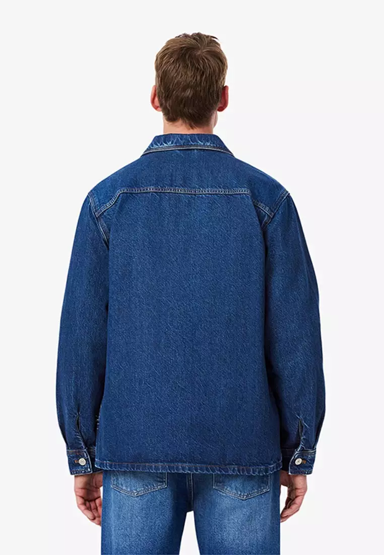 Oversized Cotton Denim Overshirt Jacket