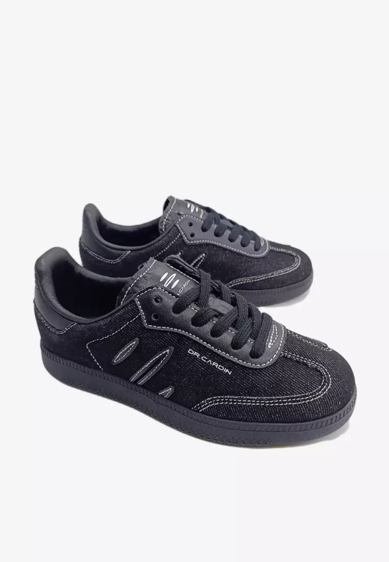 Dr Cardin The Origin: Heritage Collection Kids Laced-Up Sneaker K-RJ-100 | Denim/Faux Suede/Leather