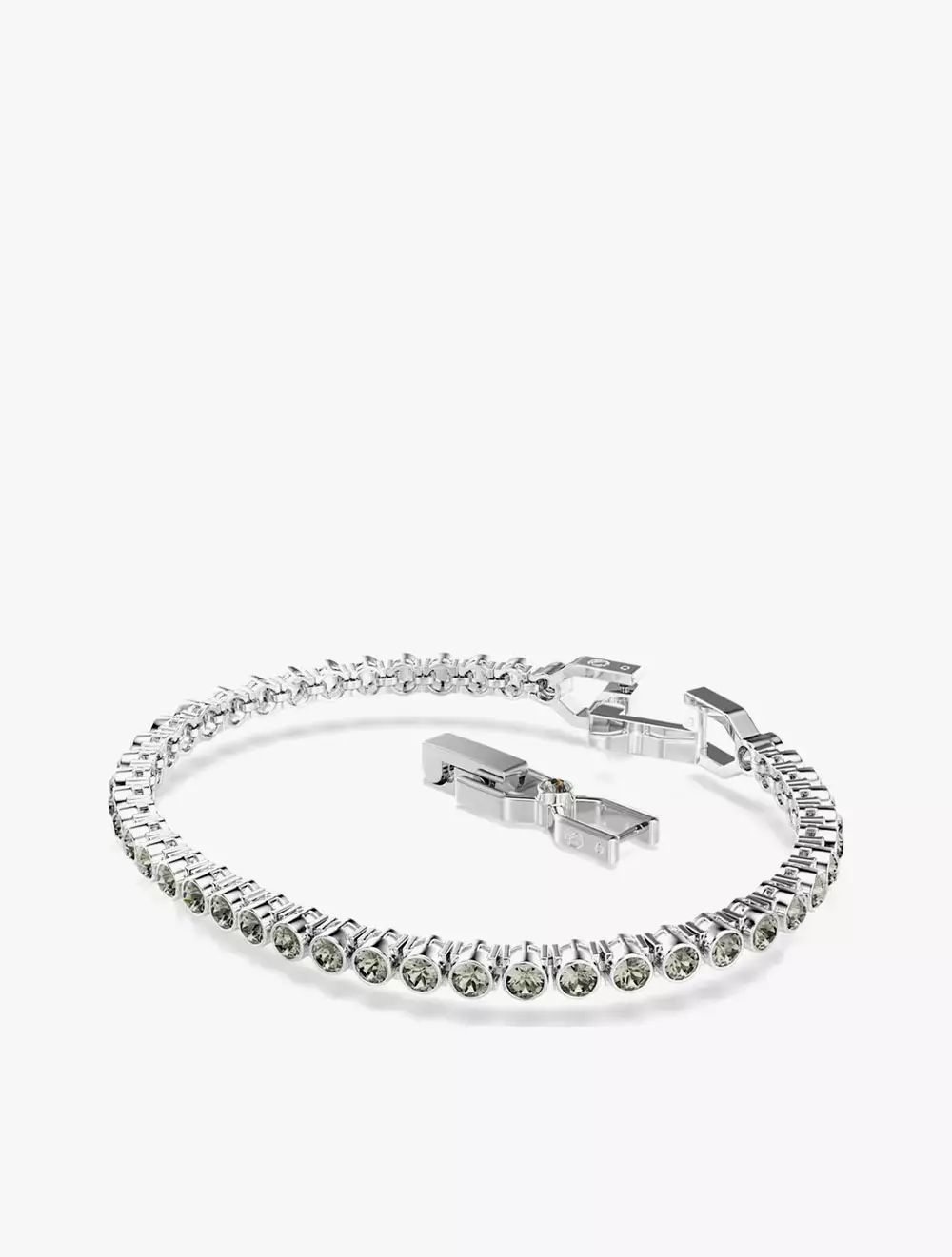 Imber Emily Tennis bracelet, Round cut, Black, Rhodium plated