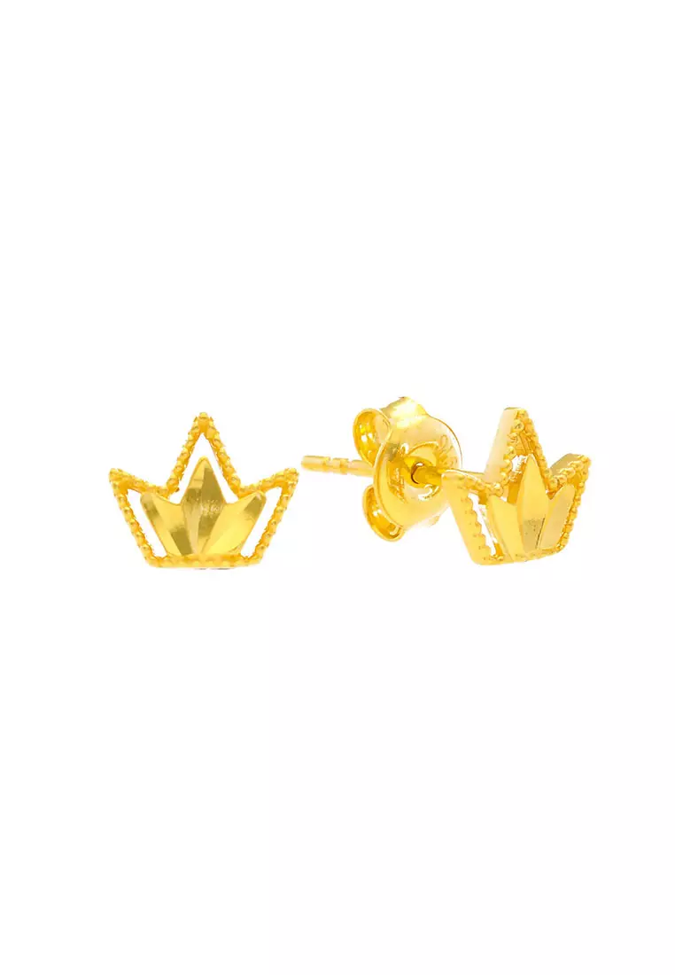 Gold crown earrings sale