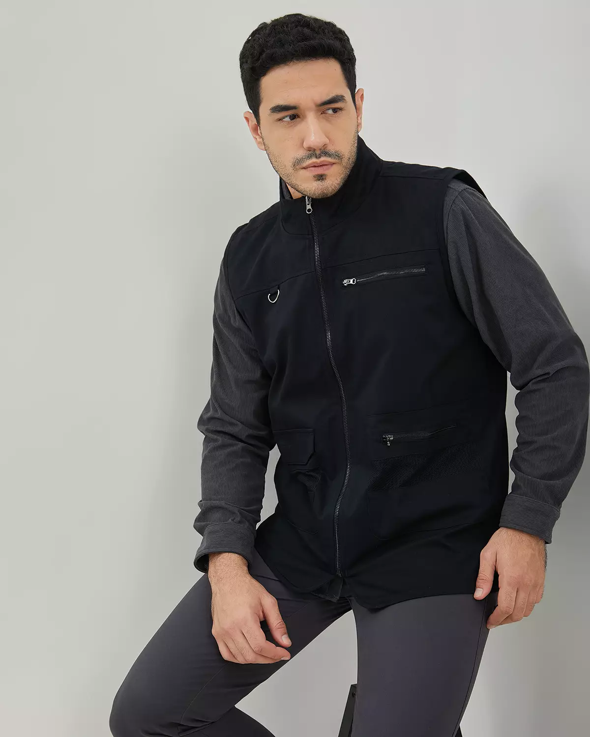 MEN'S BLACK CASUAL VEST