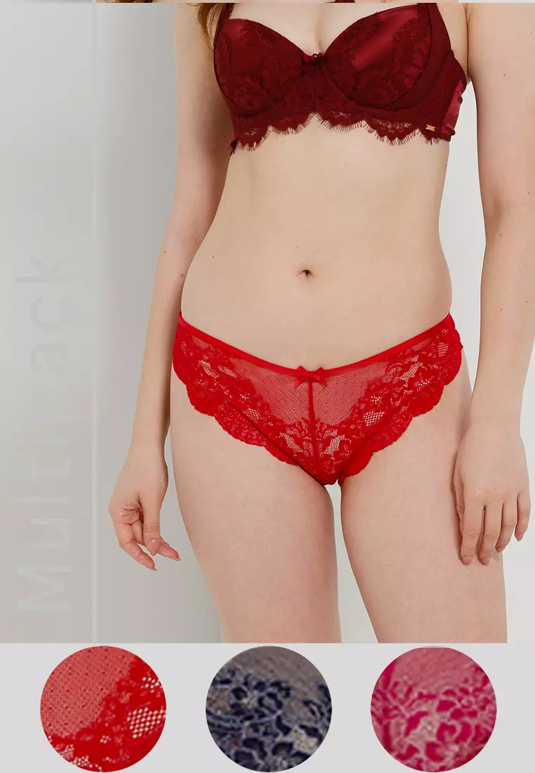 Buy Hunkemoller 3-Pack Penelope Brazilian Panties Online