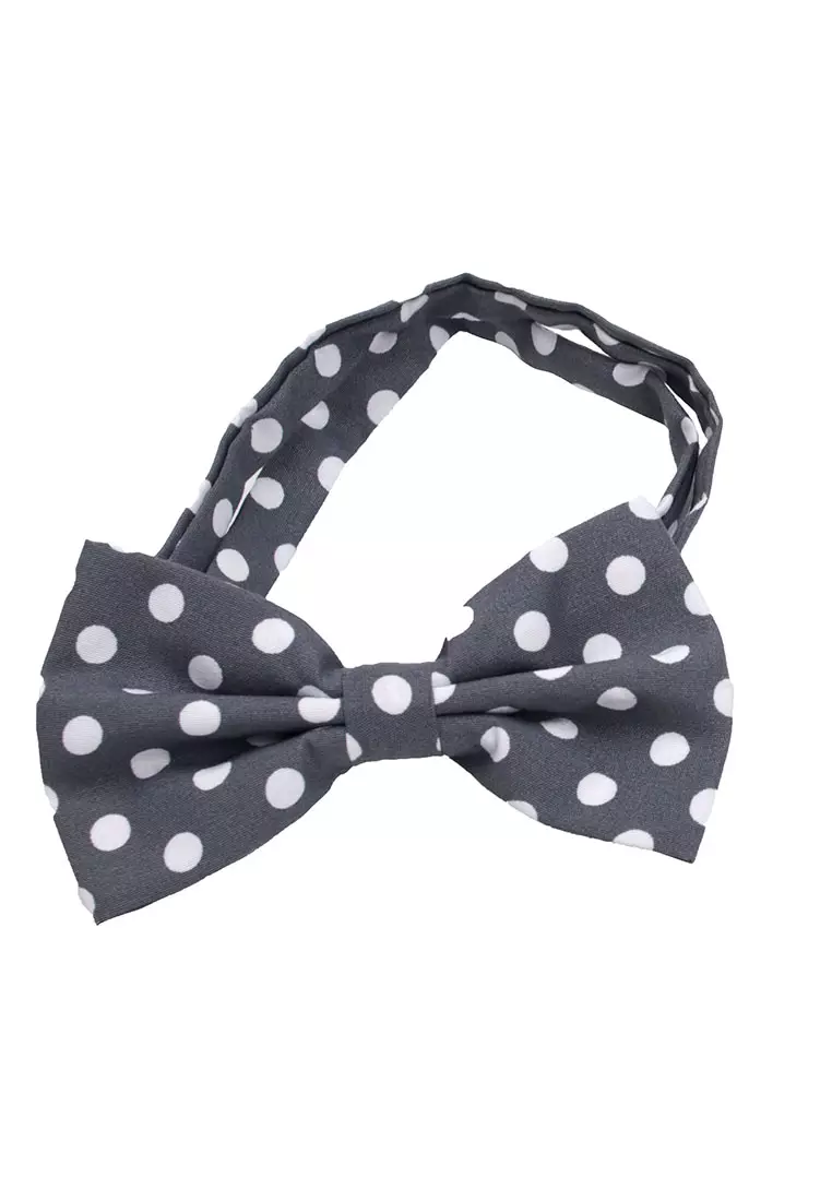 Houseofcuff Dasi Kupu Bowtie Pocket Square Saputangan Abu Polka A37