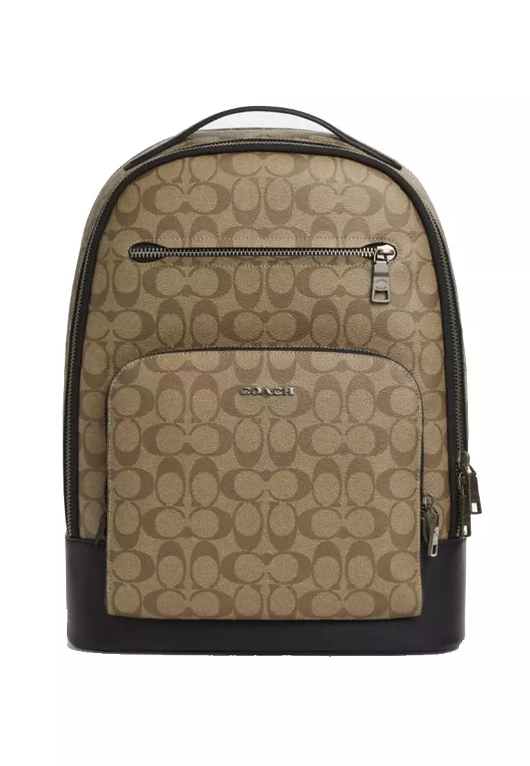 Buy COACH COACH ETHAN Men's Khaki Classic Print Backpack 2024 Online ...