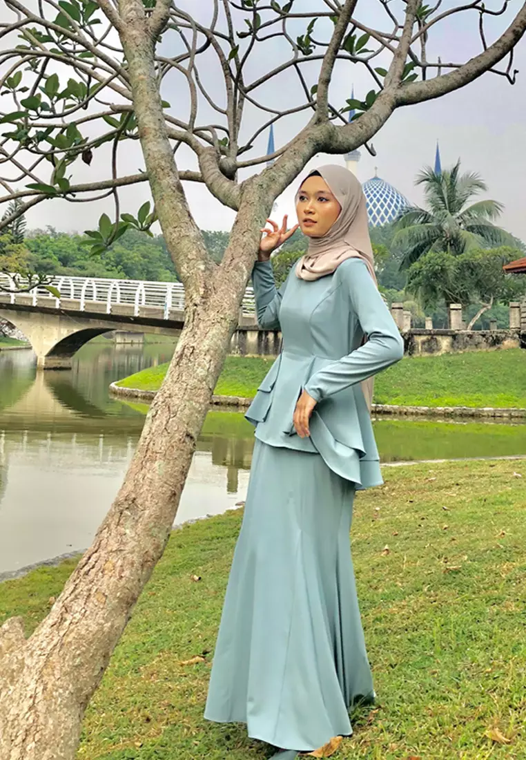 Lora Peplum in Mint Green