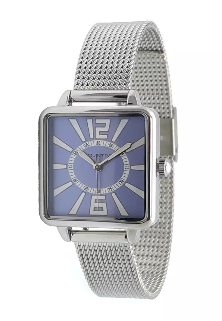 Zalora Exclusive - La Parisienne Steel Quartz Watch, Blue Dial on Steel Milanese Bracelet