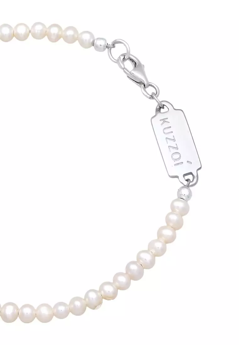 EXCLUSIVE Gelang Perhiasan Perak 925 Pria Classic Trend Simple Freshwater Pearls