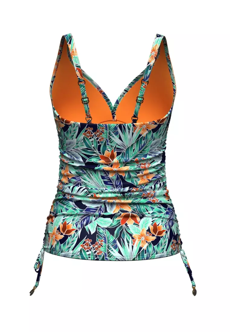 My Paradiso Navy Plus Cup Ruched Tankini