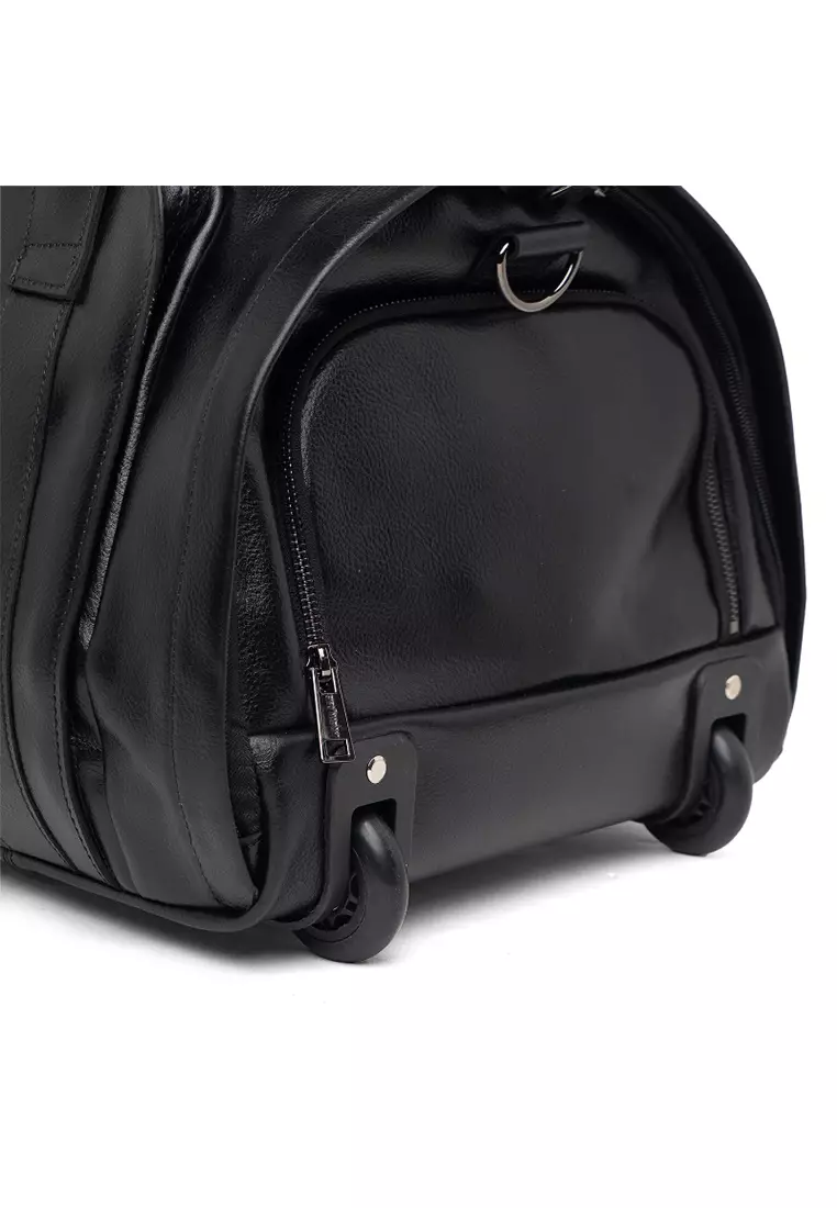 Tas Kulit Travel Duffle Bag Gino Mariani Adamo Black