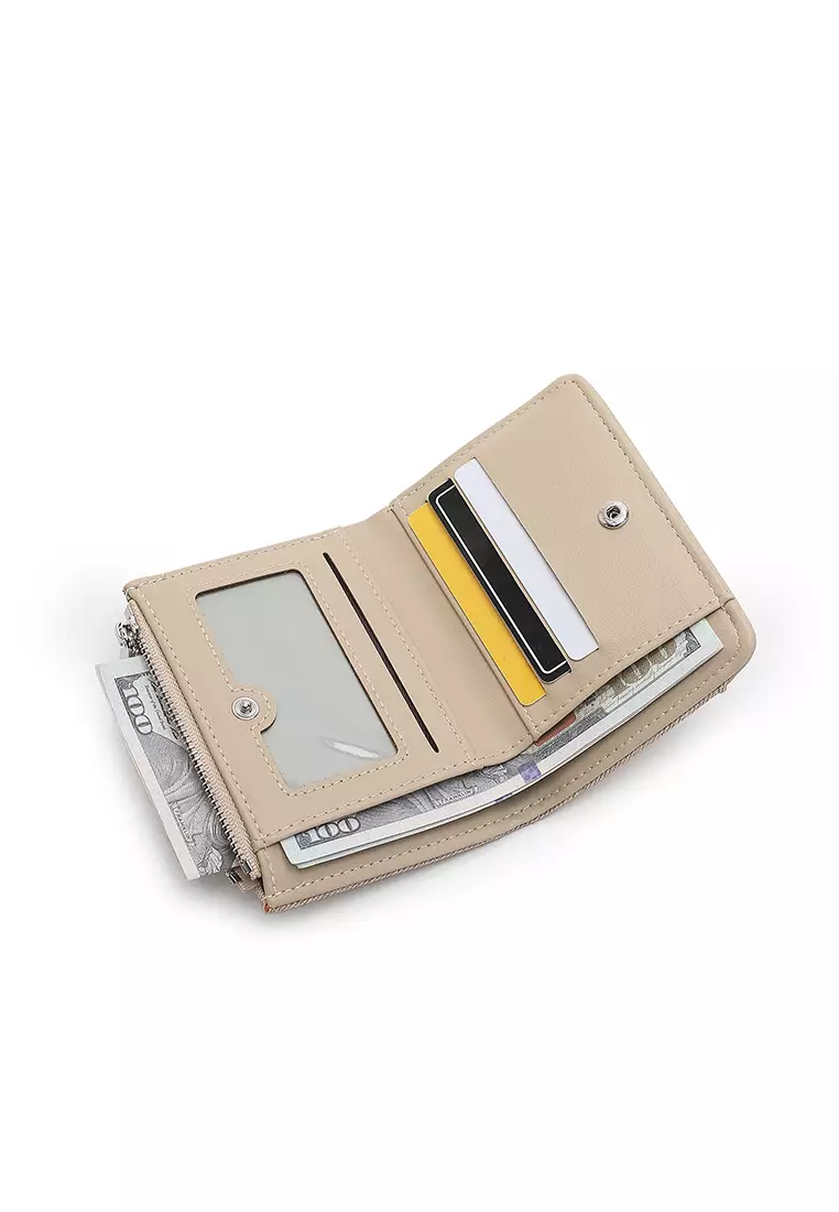 Women's 2 in 1 Purse/Wallet With Coin Compartment (Dompet Wanita 2 in 1 dengan Kompartmen Koin) - Cokelat