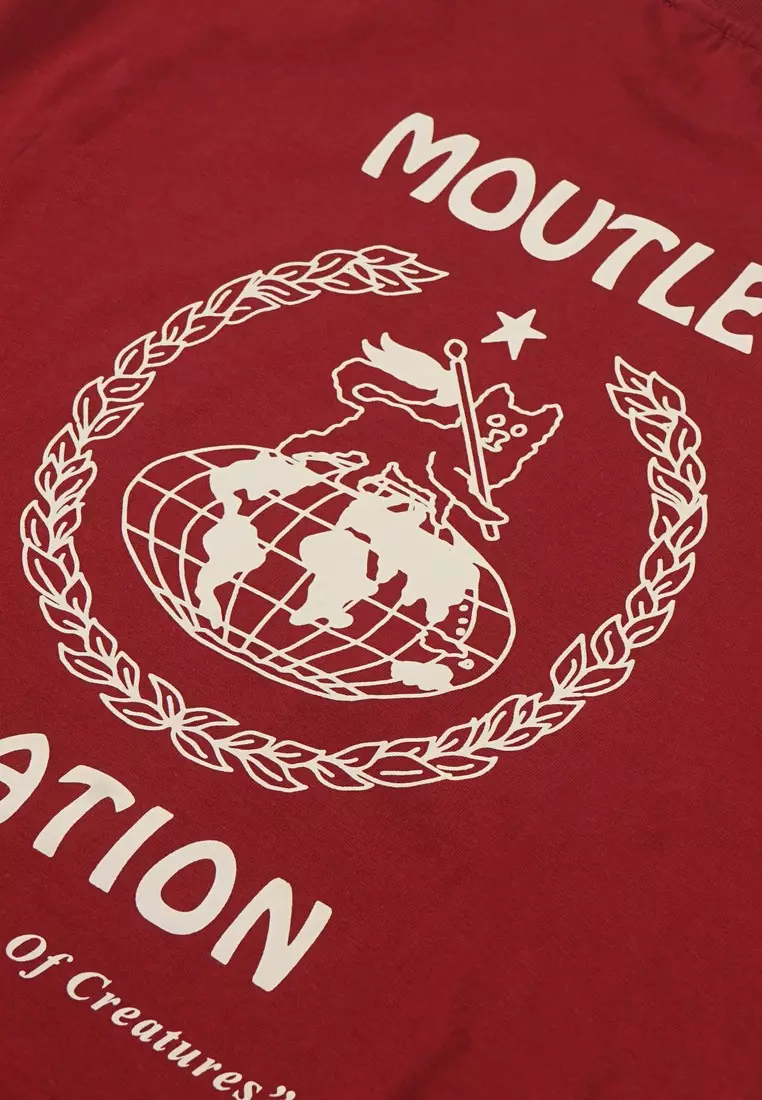 Moutley Men's T-Shirt Short Sleeve Oversized Fit Cotton 16s Nation C091224