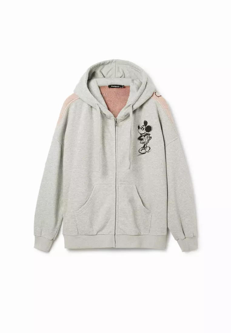 Desigual Woman Oversize jacquard Mickey Mouse hoodie.
