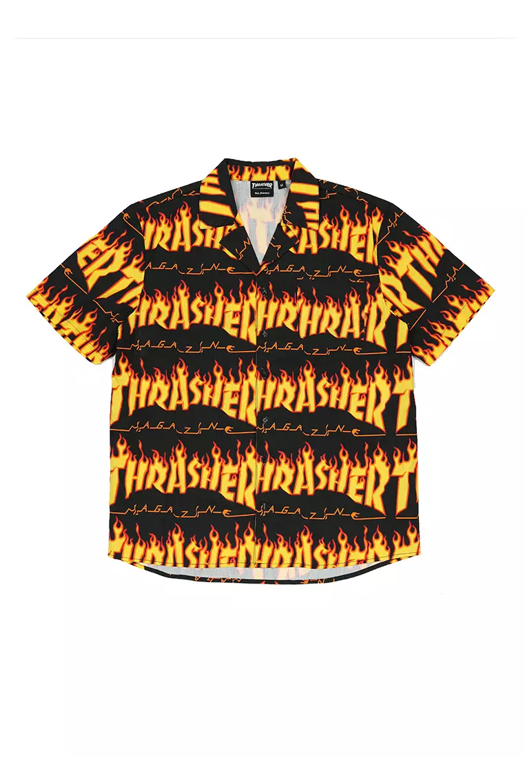 Thrasher Thrasher Flame Button Up Shirt 2023 | Buy Thrasher Online ...