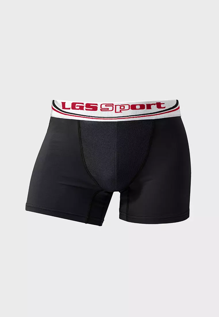 LGS - Underwear - Boxer - Pakaian Dalam - Hitam/Abu - 2 Pcs - LEBX.004.672.2.7C