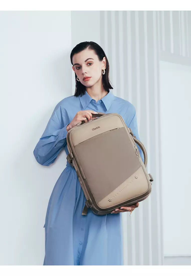 Multi Functional Business Travel USB Port Two Top Handle Backpack for Women