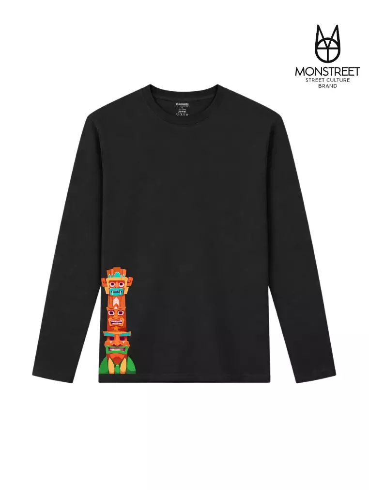 Monstreet Kaos Katun Combed 24S Grafis Reguler Fit Lengan Panjang Hitam Tshirt LUTR234 Cotton Combed 24S Graphic Tshirt Regular Fit Full Sleeve Black Tshirt