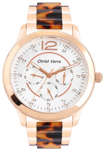 Christ Verra Fashion Men's Watch CV 67168G-15 SLV/RG Silver Rose Gold Leopard Stainless Steel
