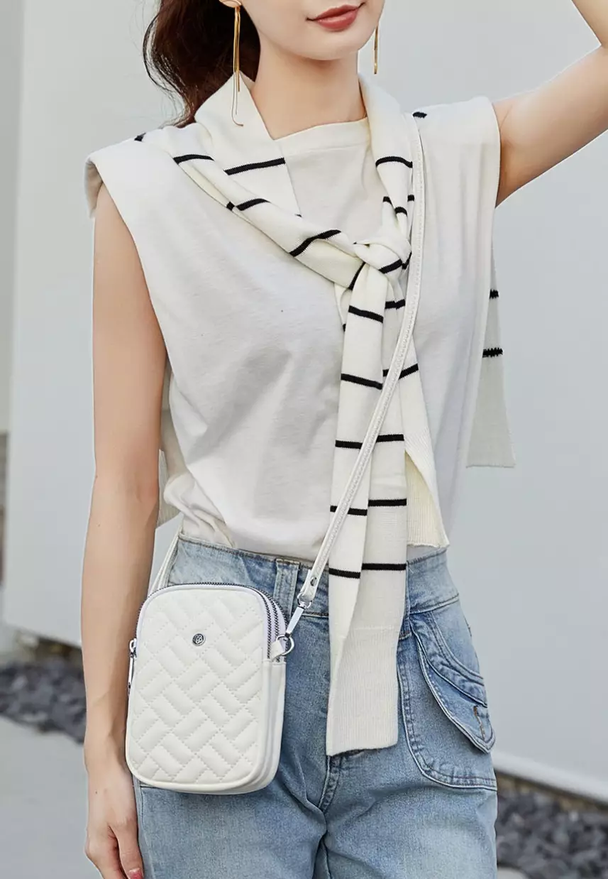 Women's Shoulder Sling Bag / Sling Purse - Creamy White