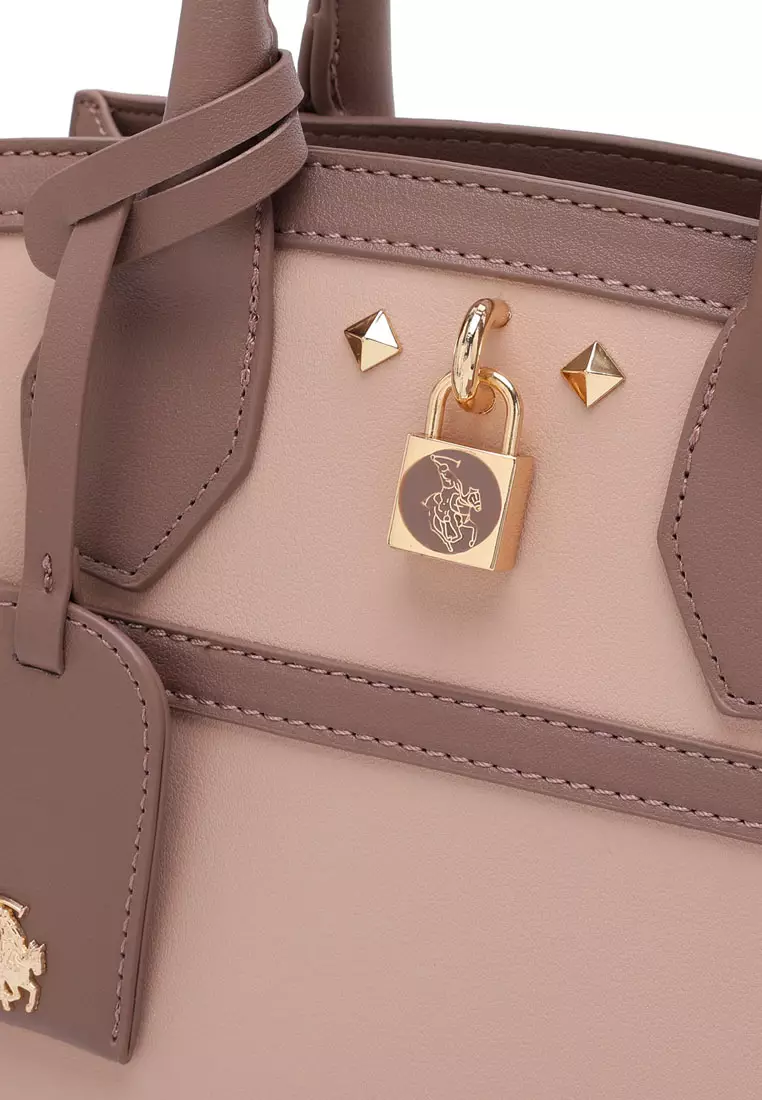 2-In-1 Top Handle Bag & Zipper Purse (2-in-1 Tas Tangan Wanita & RFID Dompet Wanita) - Ungu