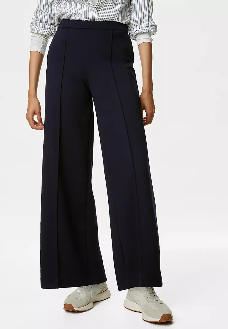 Jual Marks & Spencer Jersey Elasticated Waist Wide Leg Trousers ...