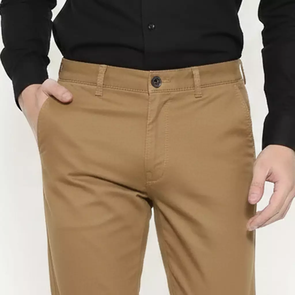Schoeller Celana Chinos Pria Slim Fit – Warna Coklat Chestnut – S.1-CCSF.-G101-CTS-SF-CSN