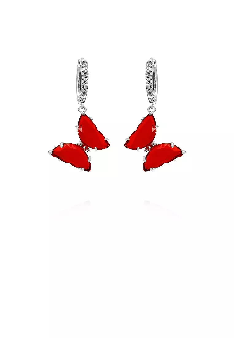Red fashion earrings outlet