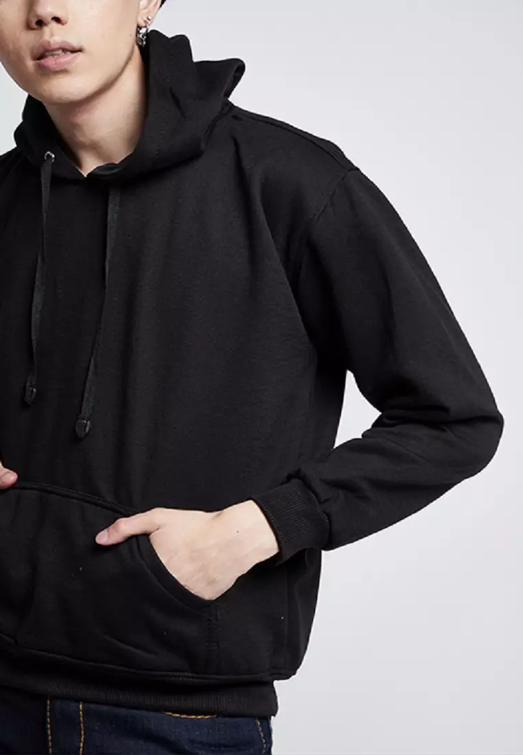 Jaket Polos Jumper Hoodie Sweater Warna Hitam