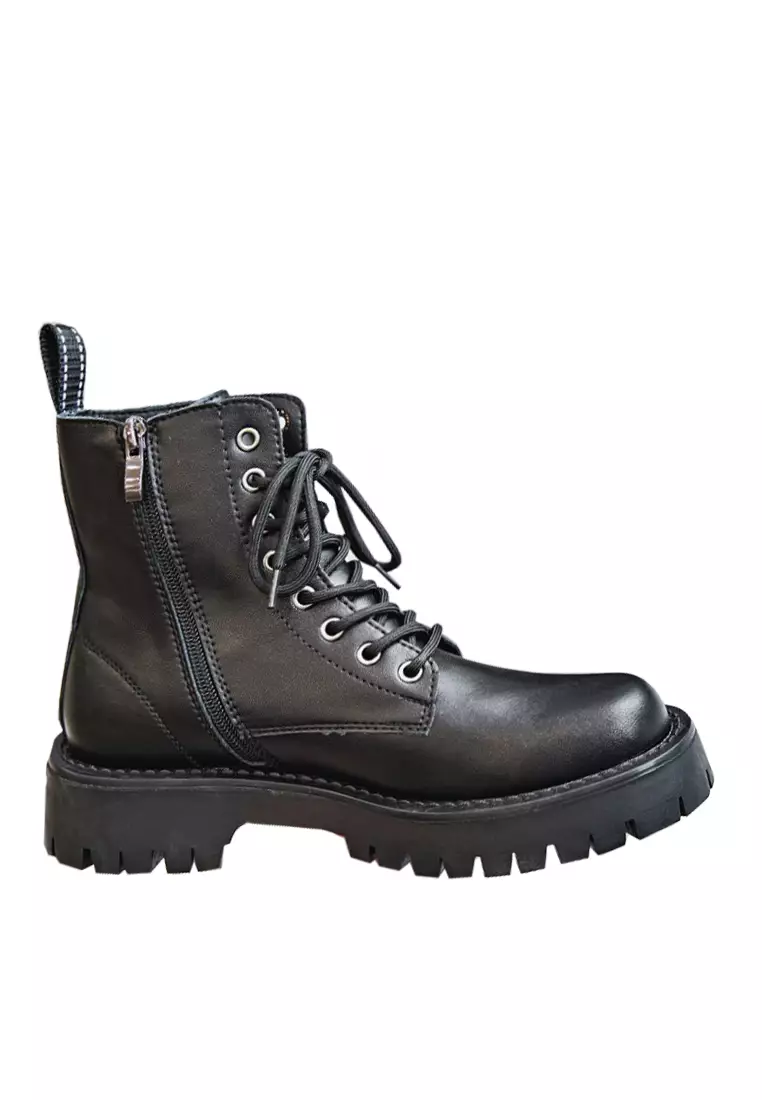 Discount on Twenty Eight Shoes  shoes - SKU: VANSA Fashionable Cow Leather Lace-Up Mid Martin Boots VSM-B8669