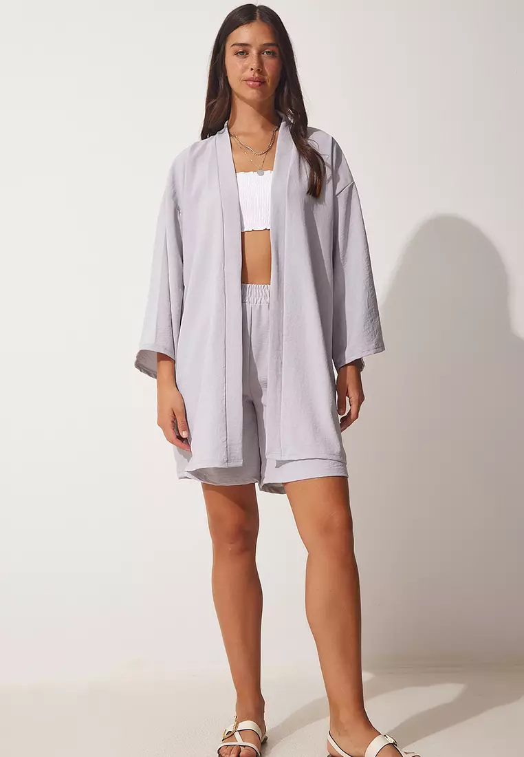 Flowy Kimono with Shorts Set