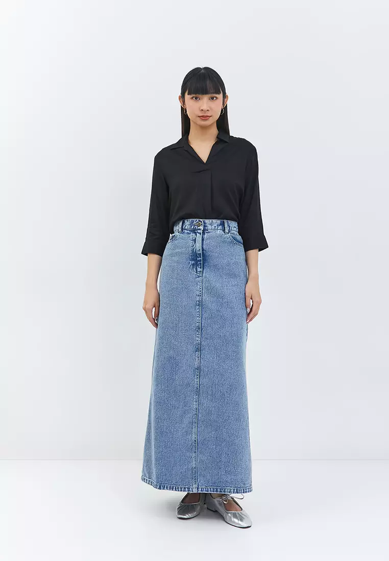 Ruth Ice Wash Denim Skirt (G.21107)