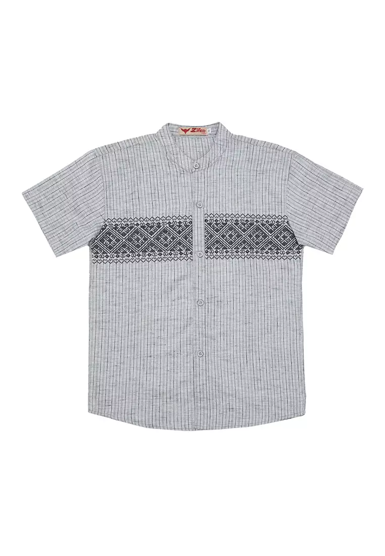 Baju Koko Set Anak Laki Garis Hitam - MODERN