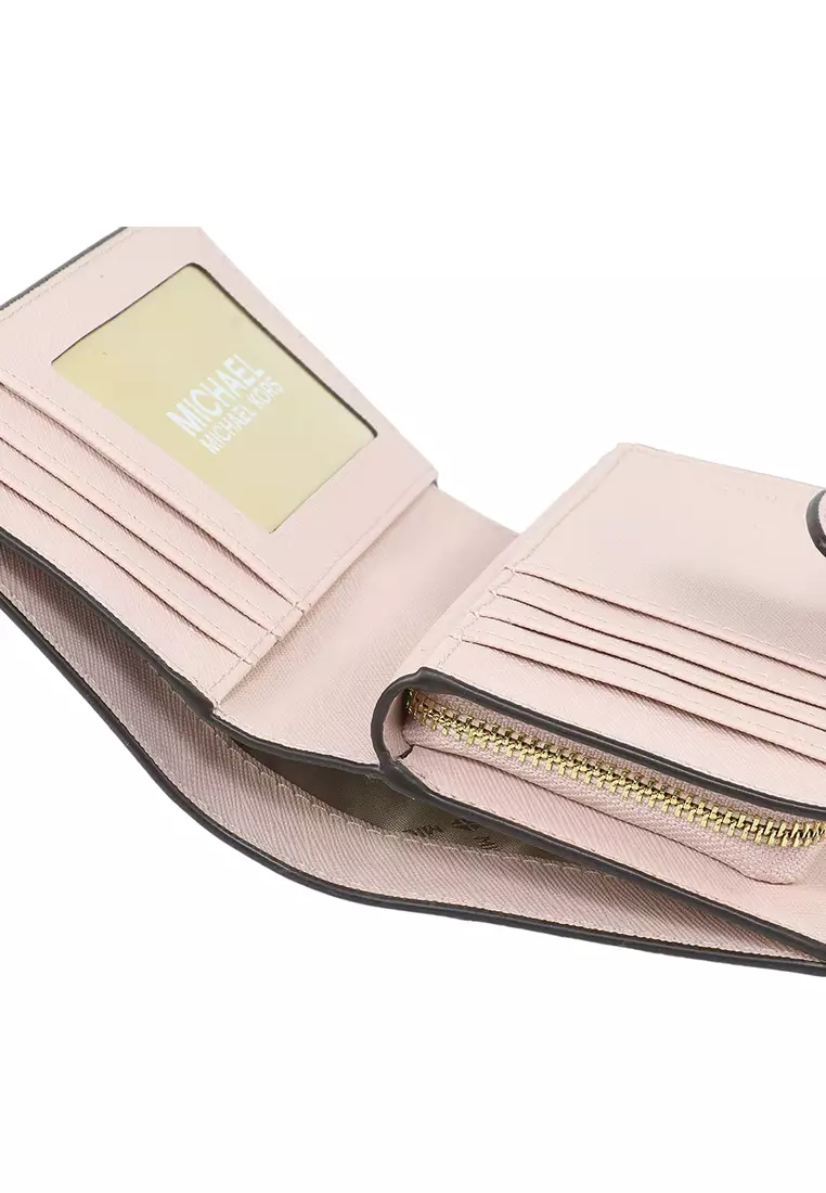 Jet Set Travel Medium Bifold Zip Coin Wallet Powder Blush