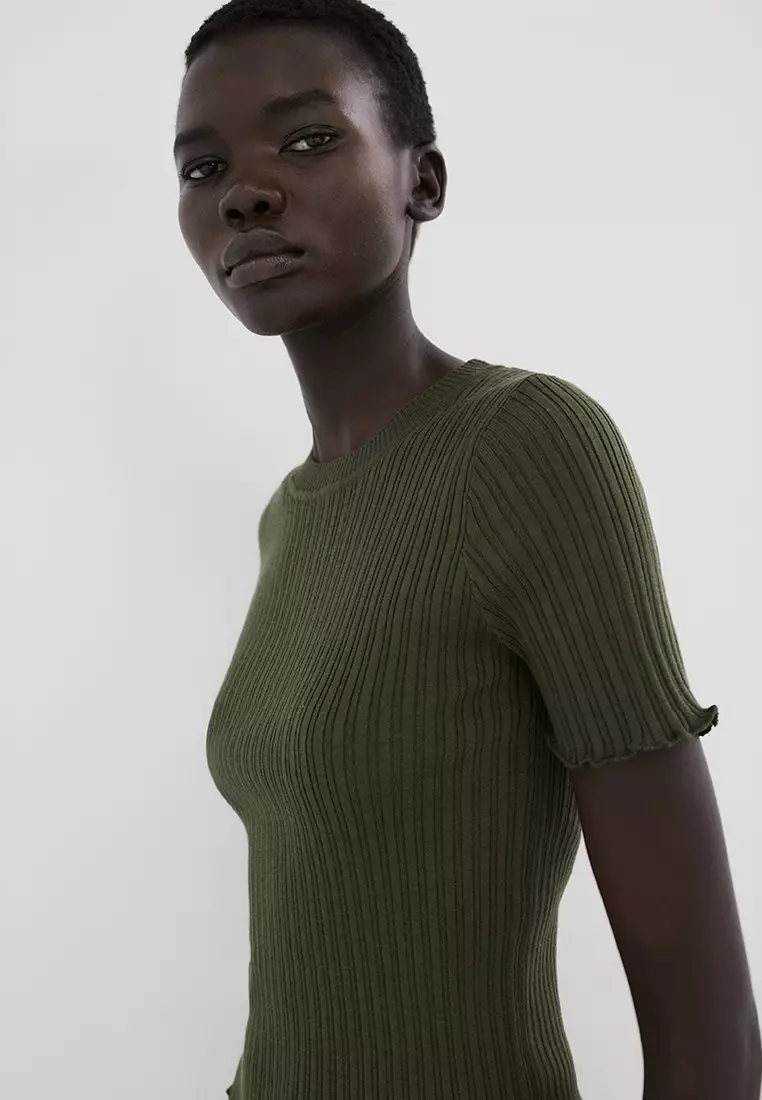 Ribbed Knit T-Shirt