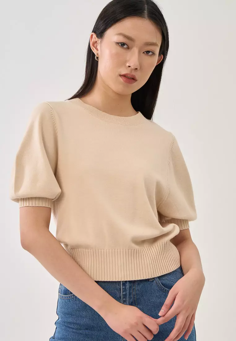 Puff Sleeve Knit Top