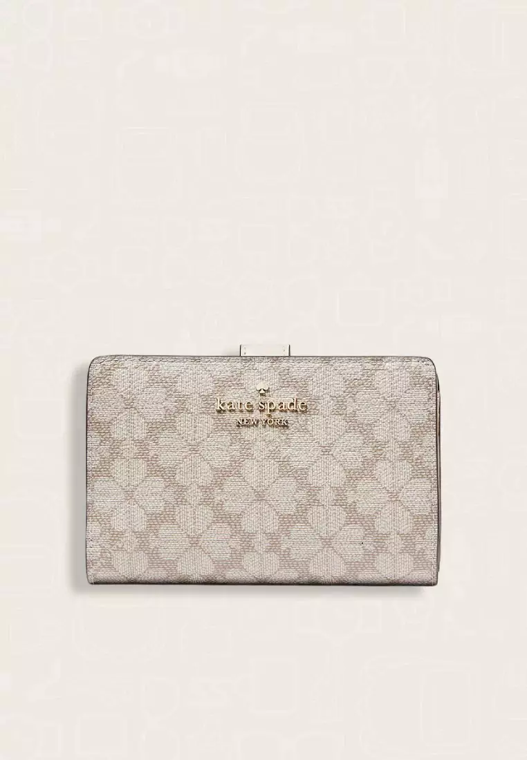 Kate Spade Spade Flower Medium Bifold Wallet Dark Beige