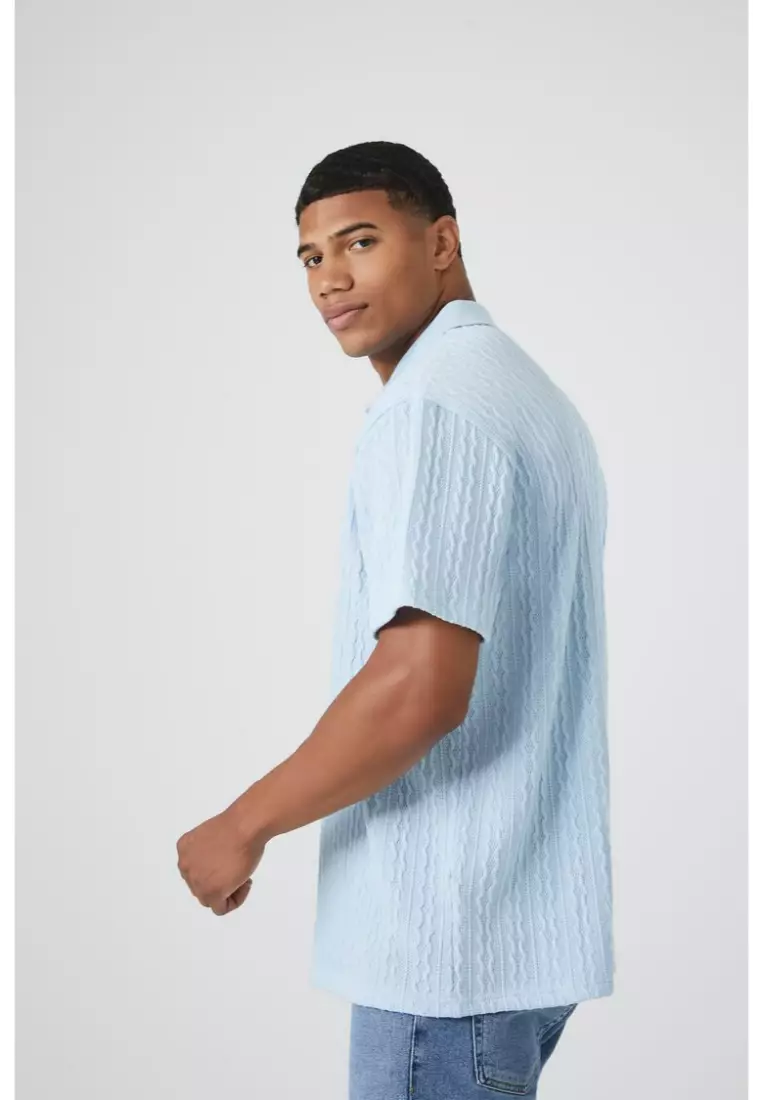 Cable knit hotsell polo shirt
