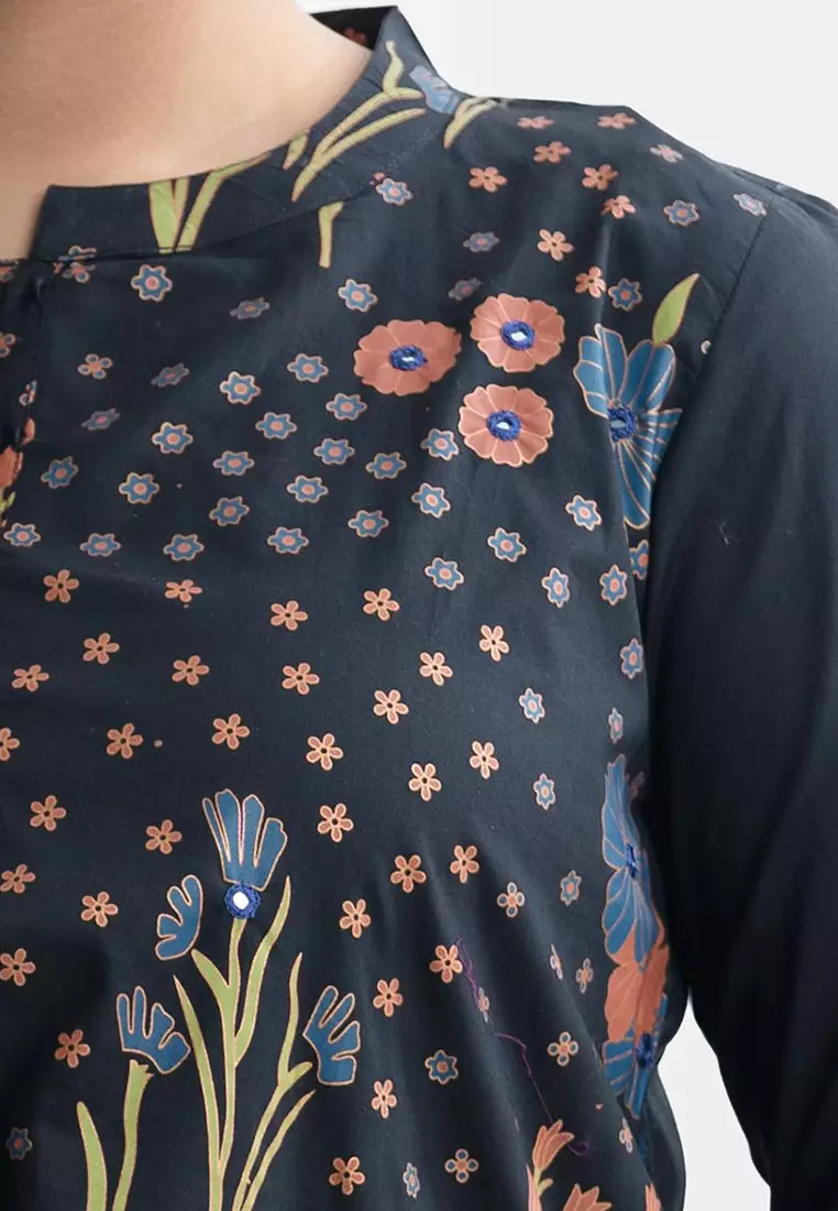 Le Reve 印花 A 字型棉质束腰上衣