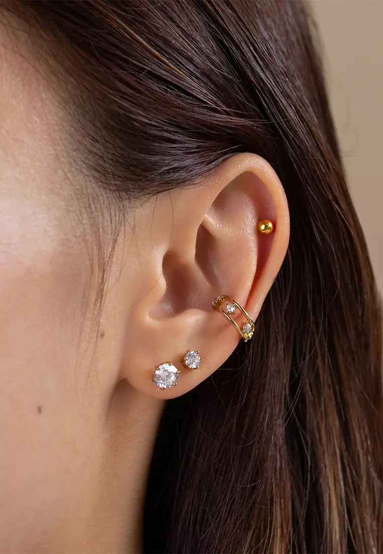 Buy Wanderlust Co Brilliant Nano Gold 4mm Stud Earrings 2024