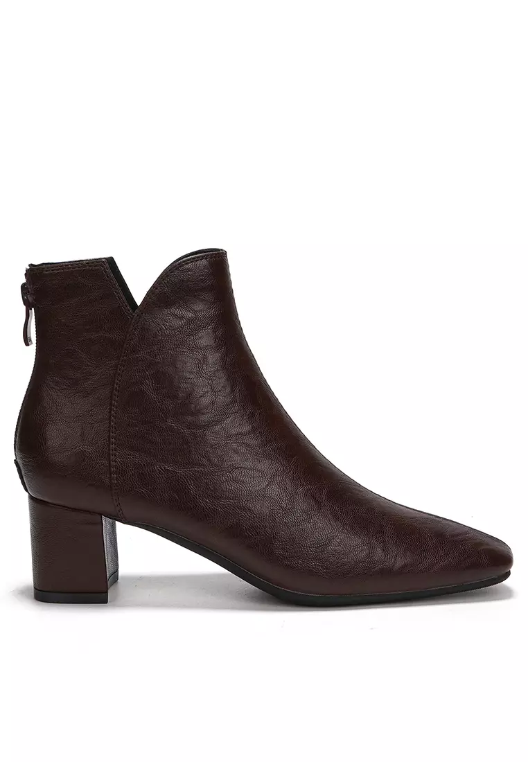 Discount on Twenty Eight Shoes  shoes - SKU: 5CM Texture Zipper Ankle Boots BY6650-22