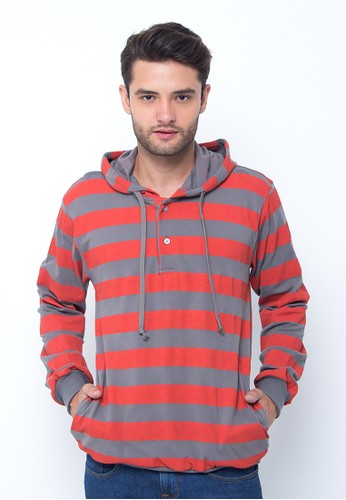 Bloop Sweater Kalevi Stripe Orange Grey BLP-0J034