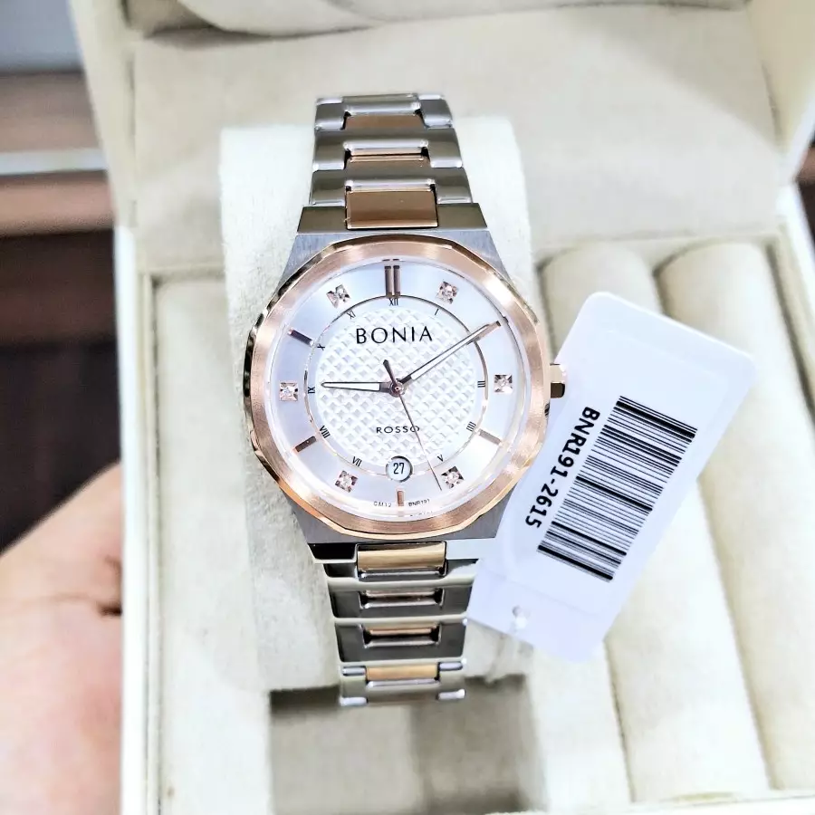 Bonia BNR191-2615 Silver Kombinasi Rosegold Cewek