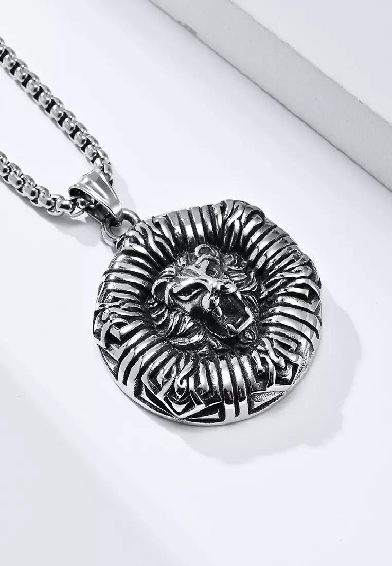 Stainless steel lion head pendant online