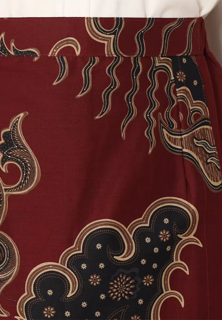 Enzy Batik Rok Batik Ganesha - Maroon