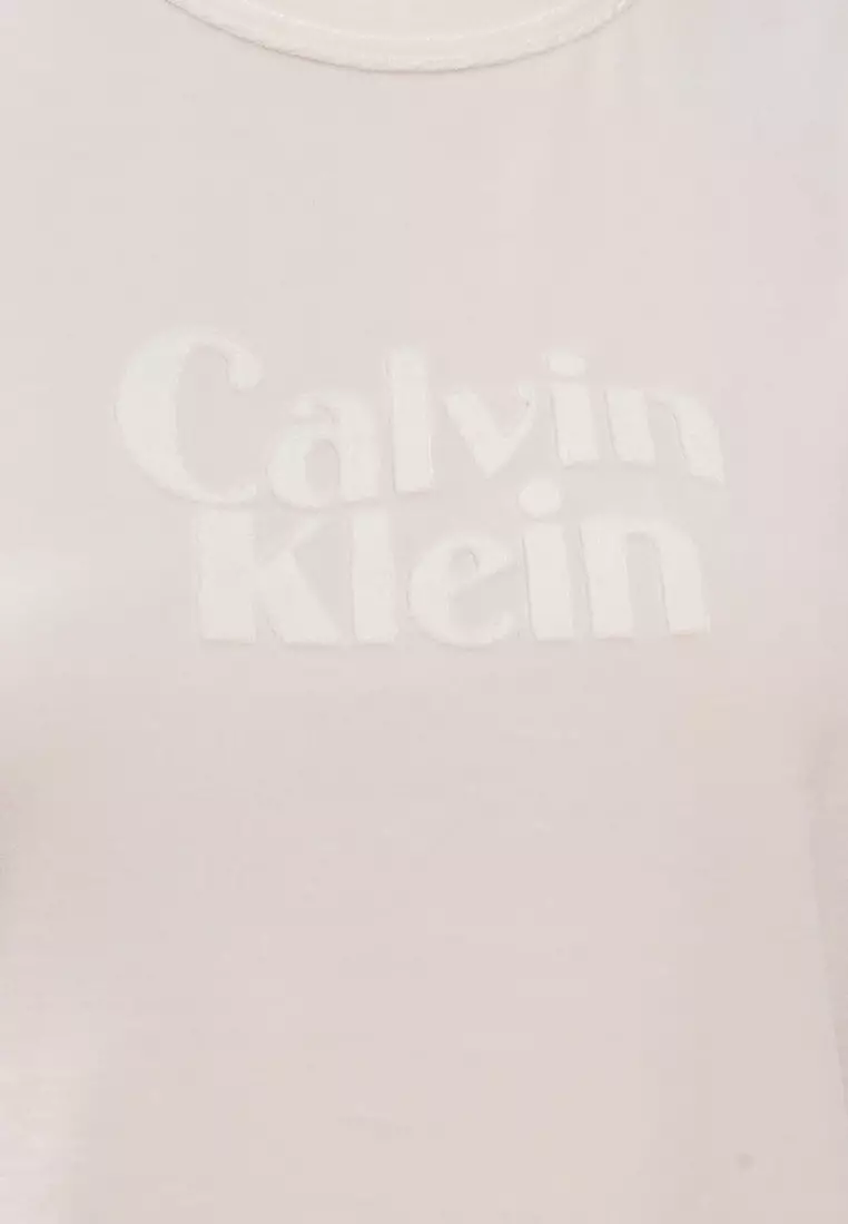 Velour Embossed Logo Graphic Slim T-Shirt - Calvin Klein Jeans - Calvin Klein Jeans