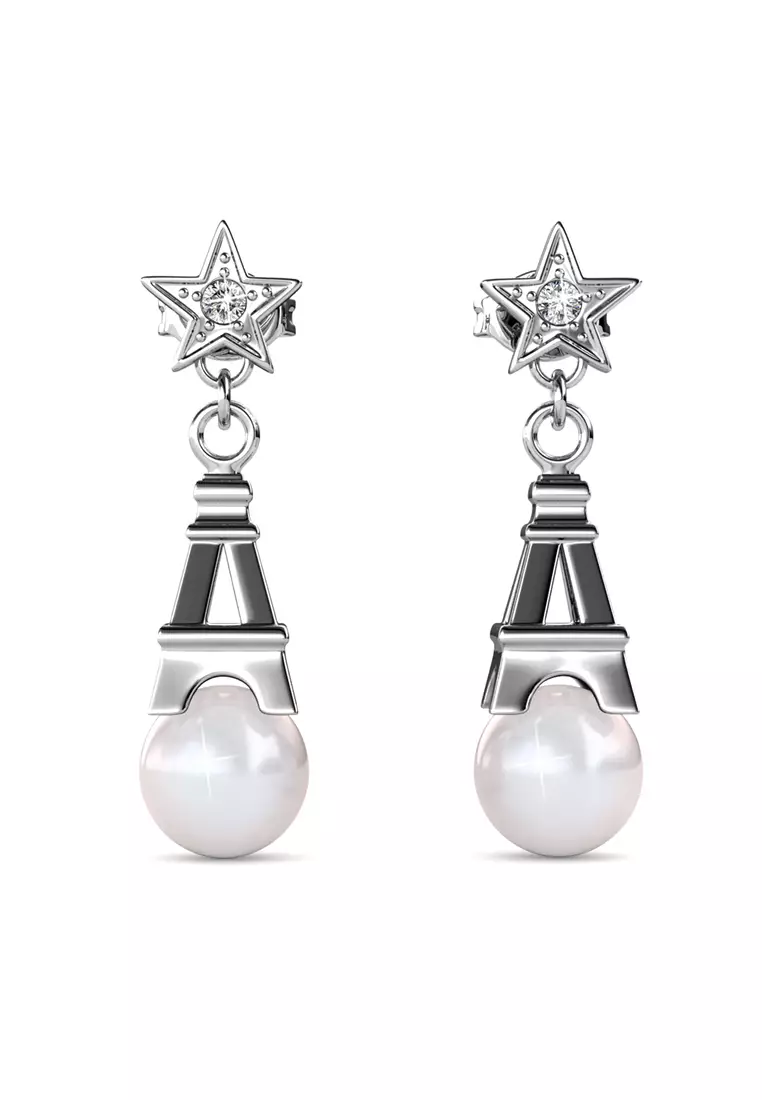 Twinkling Paris Earrings WG - Anting Crystal Swarovski by Her Jewellery